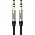 Baseus Кабель мультимедійний Jack 3.5mm Yiven M30 M/M 1.5m silver-black Baseus (CAM30-CS1)