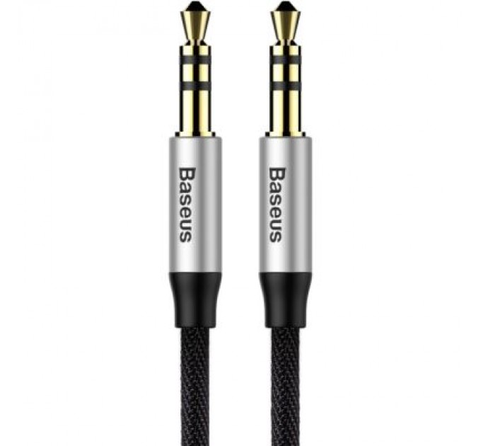 Baseus Кабель мультимедійний Jack 3.5mm Yiven M30 M/M 1.5m silver-black Baseus (CAM30-CS1)