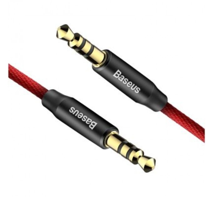 Baseus Кабель мультимедійний Jack 3.5mm Yiven M30 M/M 1.5m red-black Baseus (CAM30-C91)