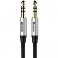 Baseus Кабель мультимедійний Jack 3.5mm Yiven M30 M/M 1m silver-black Baseus (CAM30-BS1)
