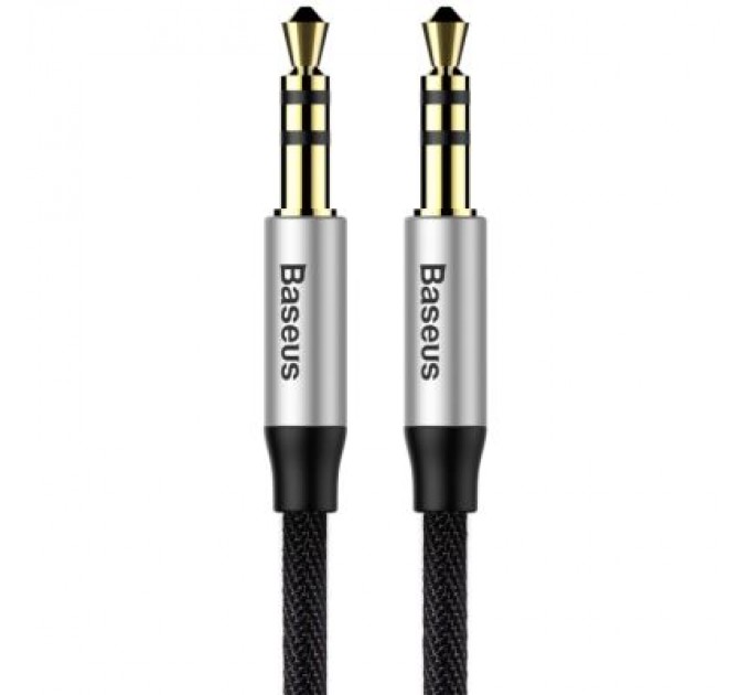 Baseus Кабель мультимедійний Jack 3.5mm Yiven M30 M/M 1m silver-black Baseus (CAM30-BS1)