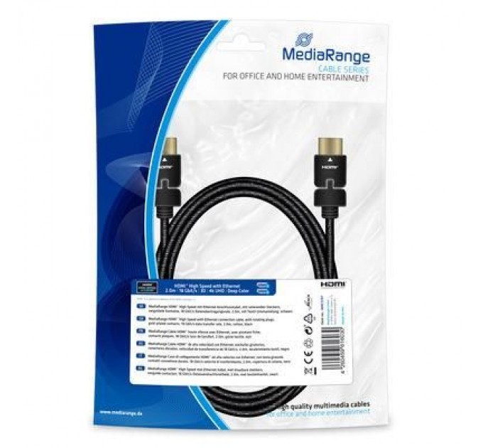 Mediarange Кабель мультимедійний HDMI to HDMI 2.0m MRCS210 Mediarange (MRCS197)