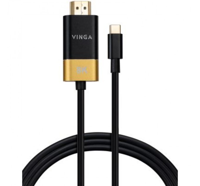 Vinga Кабель мультимедійний USB-C to HDMI 1.5m v2.1 8K60Hz Gold plated Vinga (VCPVCCH2115)