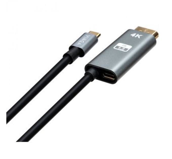 Vinga Кабель мультимедійний USB-C to DisplayPort 1.5m v1.2 4K60Hz PD 100W port Vinga (VCPVCCD1215PD)