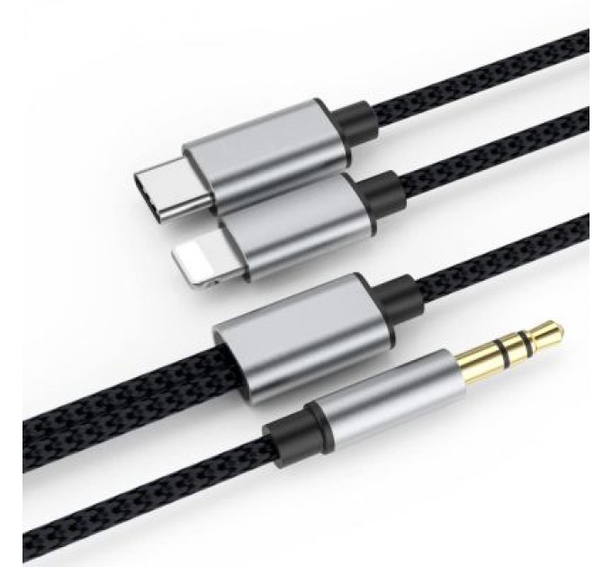 XoKo Кабель мультимедійний MH-232 AUX 3.5mm - USB Type-C - Lightning XoKo (XK-MH-232)