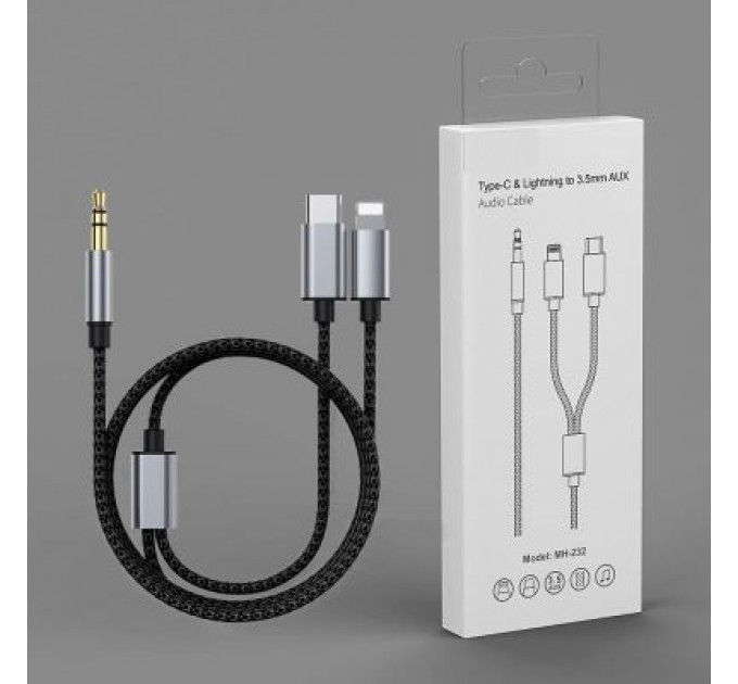 XoKo Кабель мультимедійний MH-232 AUX 3.5mm - USB Type-C - Lightning XoKo (XK-MH-232)