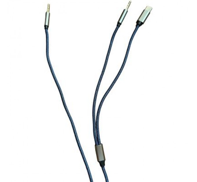 XoKo Кабель мультимедійний AUX MH-270 jack - jack 3.5mm-Type-C 1.2m blue XoKo (XK-MH-270)