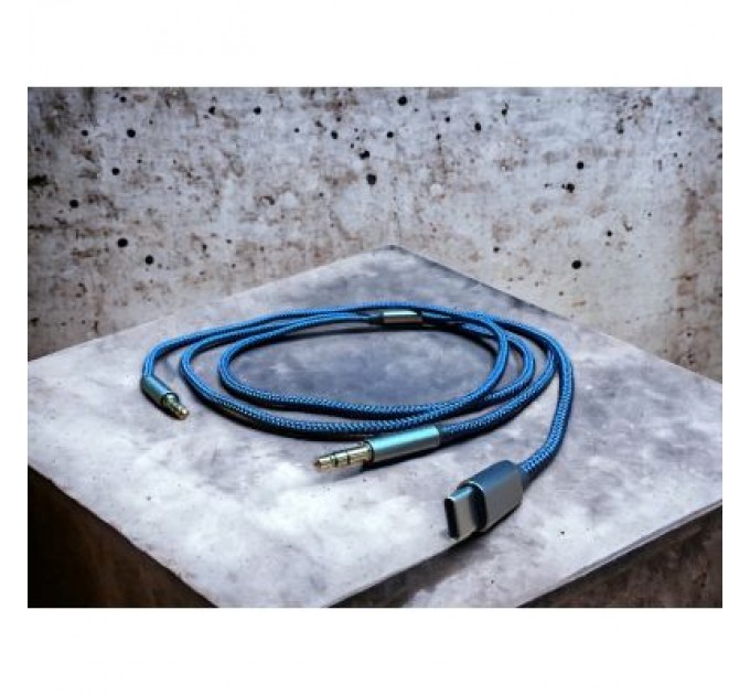 XoKo Кабель мультимедійний AUX MH-270 jack - jack 3.5mm-Type-C 1.2m blue XoKo (XK-MH-270)