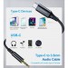 Choetech Кабель мультимедійний AUX USB-C to TRS Audio 3.5mm M/M DAC Chip 96kHz 1.0m black Choetech (AUX006)