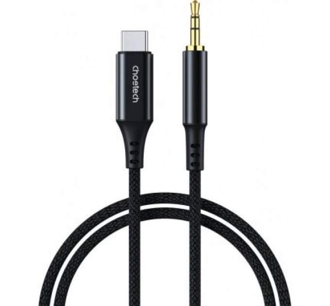Choetech Кабель мультимедійний AUX USB-C to TRS Audio 3.5mm M/M DAC Chip 96kHz 1.0m black Choetech (AUX006)