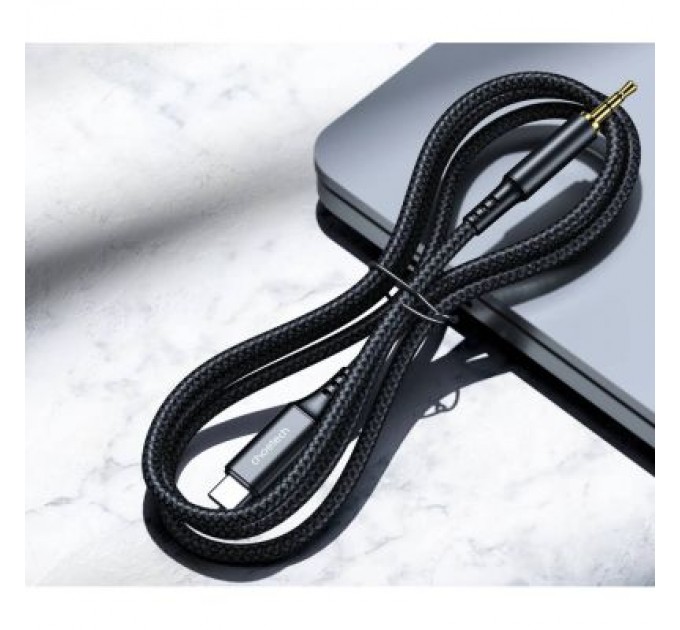 Choetech Кабель мультимедійний AUX USB-C to TRS Audio 3.5mm M/M DAC Chip 96kHz 1.0m black Choetech (AUX006)