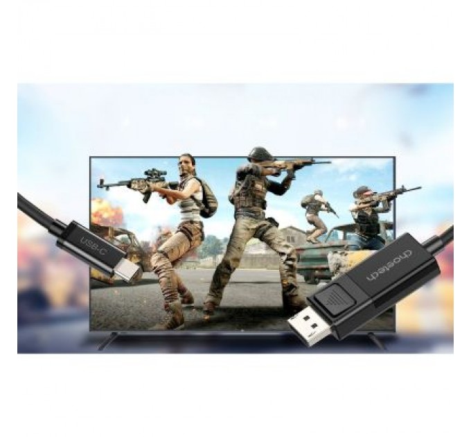 Choetech Кабель мультимедійний USB 3.1 Type-C to DisplayPort 1.8m V1.4 Thunderbolt 3 4K60Hz PVC Choetech (XCP-1803)