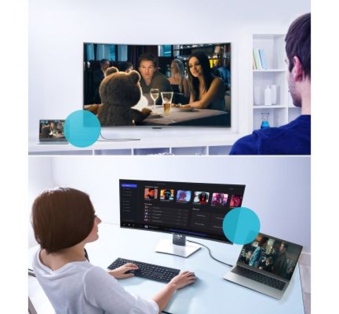 Choetech Кабель мультимедійний USB 3.1 Type-C to DisplayPort 1.8m V1.4 Thunderbolt 3 4K60Hz PVC Choetech (XCP-1803)