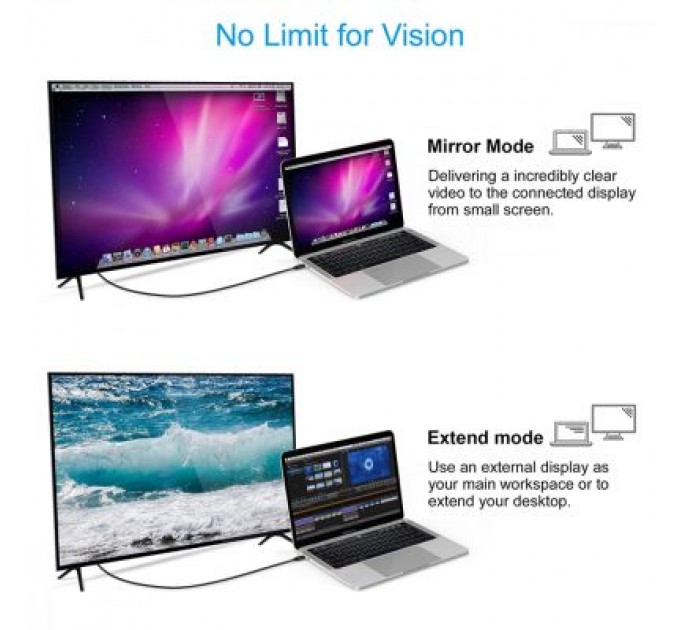 Choetech Кабель мультимедійний USB-C to HDMI 3.0m USB 3.1 Thunderbolt 3 Choetech (XCH-0030)