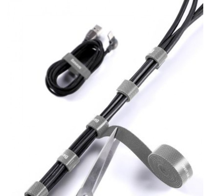 Baseus Набір для кріплення стрічка-липучка, 1m, gray Baseus (ACMGT-E0G)