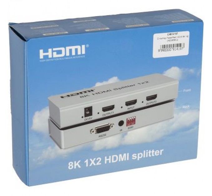 PowerPlant Розгалужувач PowerPlant HDMI 8K 1x2 (CA914197)