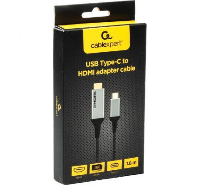 Cablexpert Кабель мультимедійний USB-C to HDMI 1.8m 4K 60Hz Cablexpert (A-CM-HDMIM4K-1.8M)