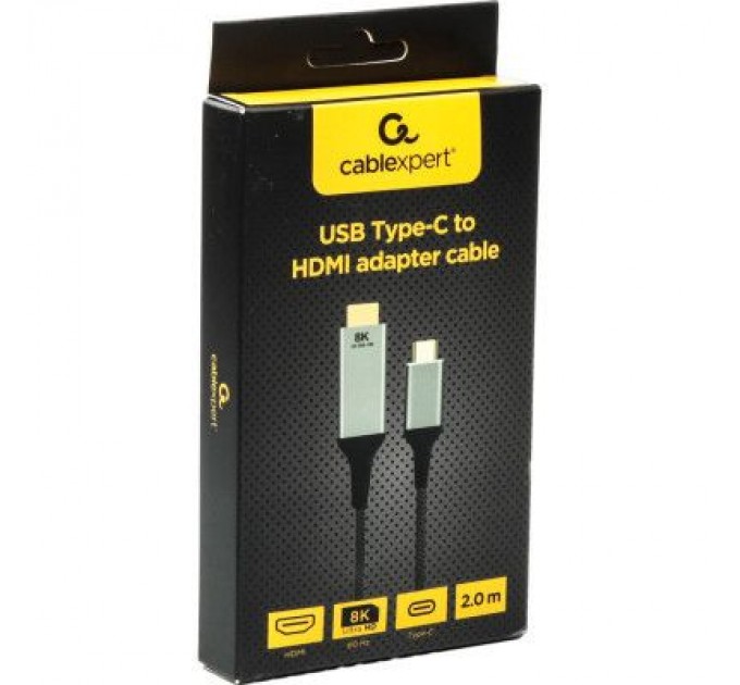 Cablexpert Кабель мультимедійний USB-C to HDMI 2.0m 8K 60Hz Cablexpert (A-CM-HDMIM8K-2M)