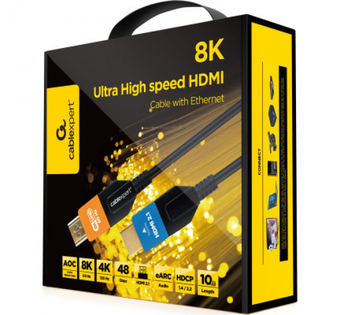 Cablexpert Кабель мультимедійний HDMI to HDMI 30.0m V.2.1 8K 60Hz/4K 120Hz Optic (AOC) Cablexpert (CC-HDMI8K-AOC-30M)