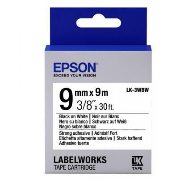 Epson Стрічка для принтера етикеток Epson LK3WBW (C53S653007)