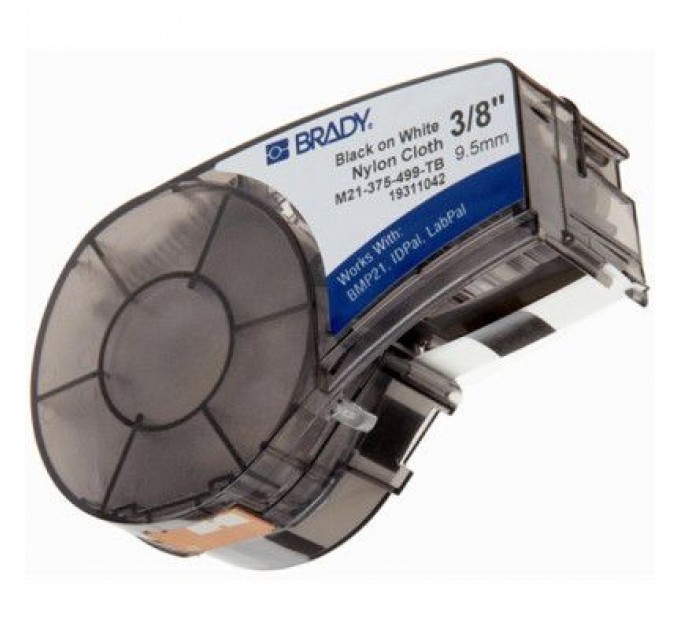 Brady Стрічка для принтера етикеток Brady M21-375-499, nylon, 9.53mm/4.87m, Black on White (M21-375-499)