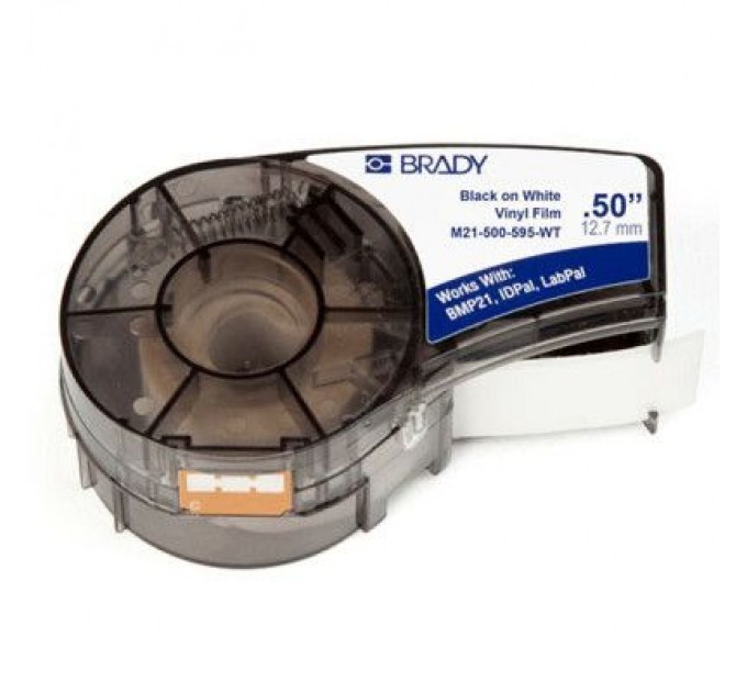 Brady Стрічка для принтера етикеток Brady M21-500-595-WT, vinyl, 12.7mm/6.4m. Black on White (M21-500-595-WT)