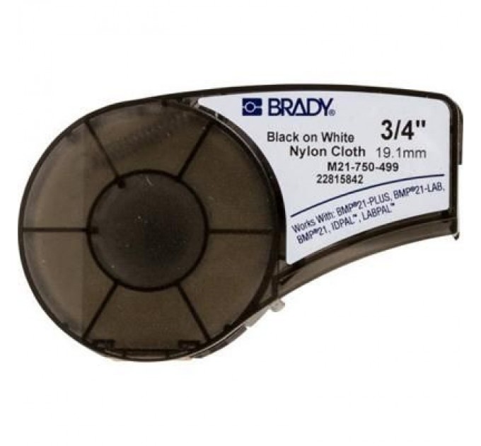 Brady Стрічка для принтера етикеток Brady M21-750-499, nylon, 19.05mm/4.87m, Black on White (M21-750-499)
