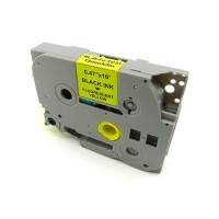 Стрічка для принтера етикеток UKRMARK RL-B-Fc-TC31P-BK/YE, аналог TZEC31. флуоресцентна. 12 мм х 5 (900230)