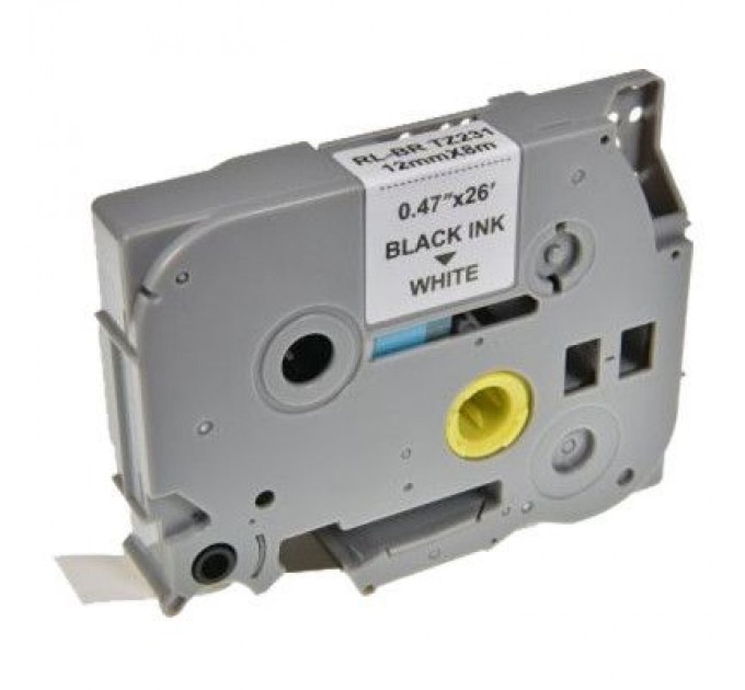 UKRMARK Стрічка для принтера етикеток UKRMARK RL-B-T231P-BK/WT, аналог TZE231. 12 мм х 8 м (900242)