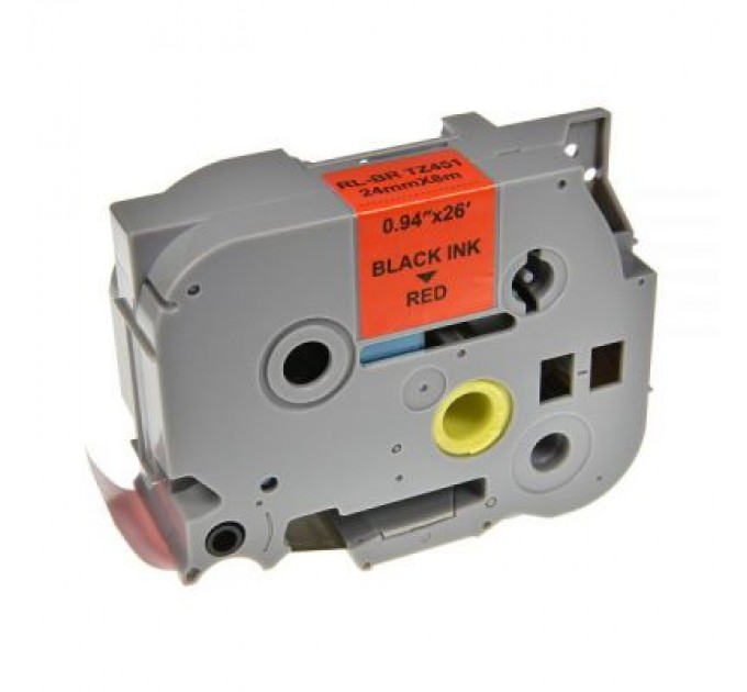 UKRMARK Стрічка для принтера етикеток UKRMARK RL-B-T451P-BK/RE, аналог TZE451. 24 мм х 8 м (900249)