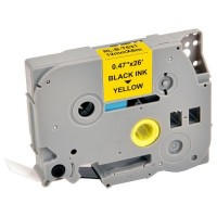 Стрічка для принтера етикеток UKRMARK RL-B-T631P-BK/YE, аналог TZE631. 12 мм х 8 м (900254)