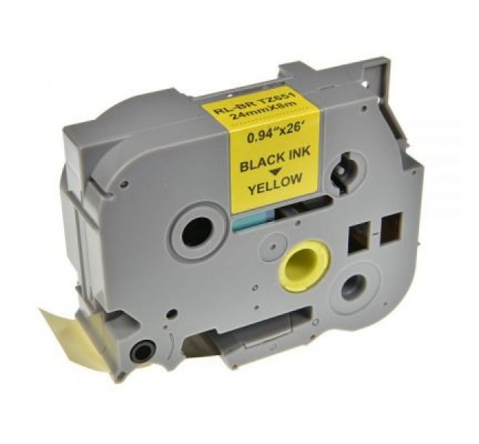 UKRMARK Стрічка для принтера етикеток UKRMARK RL-B-T651P-BK/YE, аналог TZE651. 24 мм х 8 м (900256)