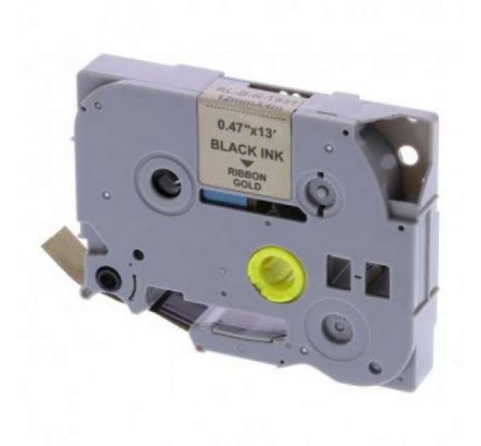 UKRMARK Стрічка для принтера етикеток UKRMARK RL-B-T831P-BK/GO, аналог TZE831. 12 мм х 8 м (900257)