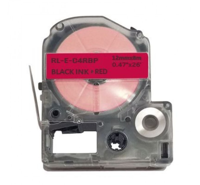 UKRMARK Стрічка для принтера етикеток UKRMARK RL-E-C4RBP-BK/RE, аналог LC4RBP. 12 мм х 8 м (900263)