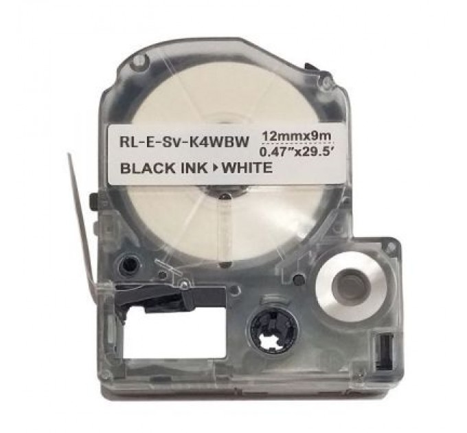 UKRMARK Стрічка для принтера етикеток UKRMARK RL-E-Sv-K4WBW-BK/WT, аналог LK4WBW. підвищеної адгезії. 12 м (900282)