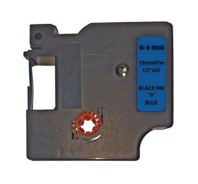 UKRMARK Стрічка для принтера етикеток UKRMARK RL-D-45016P-BK/BL, аналог DYMO S0720560, 12мм х 7м. (900297)
