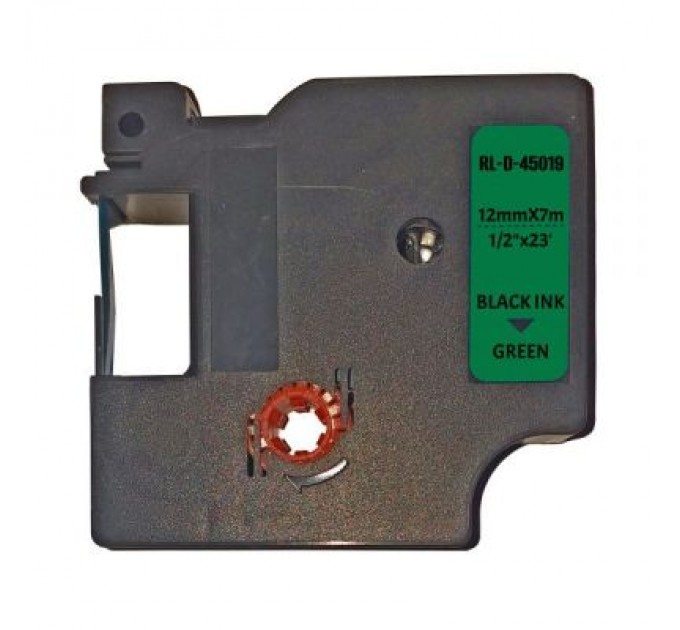UKRMARK Стрічка для принтера етикеток UKRMARK RL-D-45019P-BK/GR, аналог DYMO S0720590, 12мм х 7м. (900300)