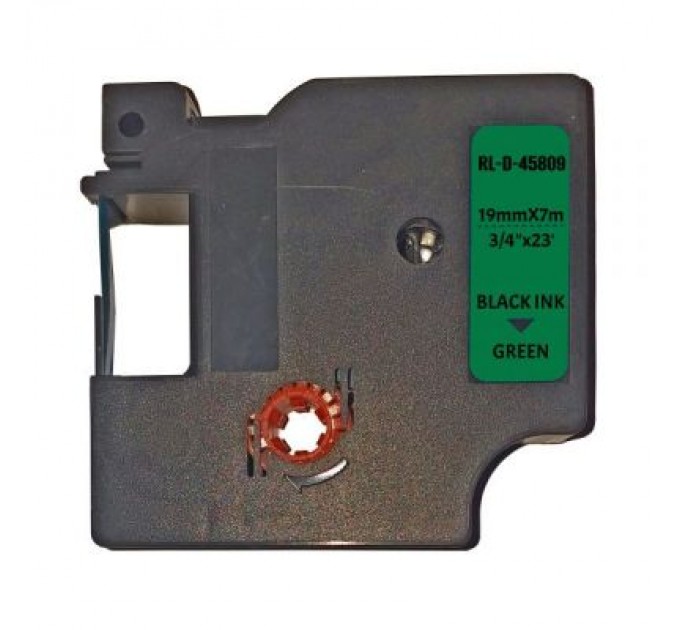 UKRMARK Стрічка для принтера етикеток UKRMARK RL-D-45809P-BK/GR, аналог DYMO S0720890, 19мм х 7м. (900307)