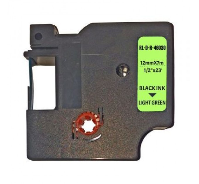 UKRMARK Стрічка для принтера етикеток UKRMARK RL-D-R-46030-BK/LG шовкова стрічка. для DYMO серії D1. 12мм (900311)