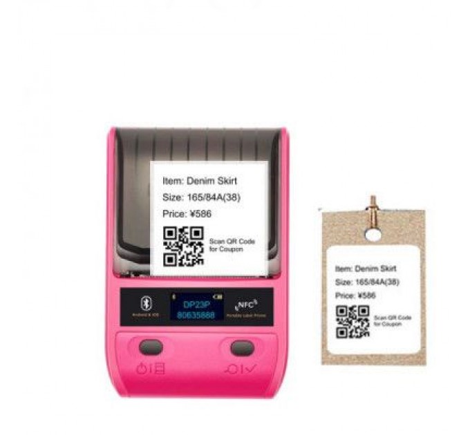UKRMARK Принтер етикеток UKRMARK AT 10EW USB, Bluetooth, NFC, pink (900339)