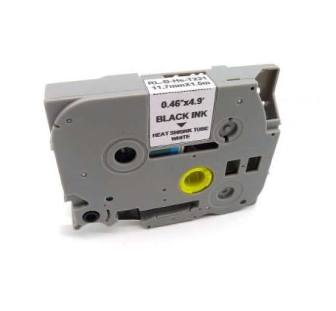 UKRMARK Стрічка для принтера етикеток UKRMARK трубка термозбіжна сумісна з HSE-231, 11,7мм х 1,5м, black on white (900382)