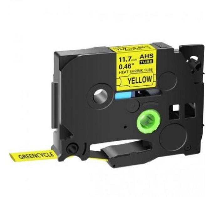 UKRMARK Стрічка для принтера етикеток UKRMARK трубка термозбіжна сумісна з HSe-631, 11,7мм х 1,5м, black on yellow (900412)