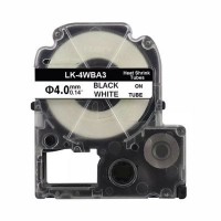 Стрічка для принтера етикеток UKRMARK трубка термозбіжна сумісна з LK4WBA5, 9мм х 2,5м, black on white (900413)