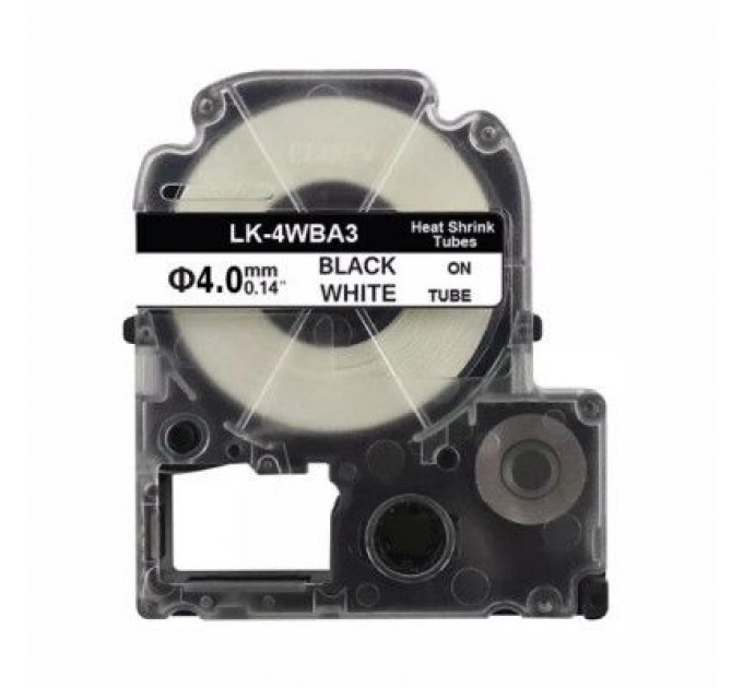 UKRMARK Стрічка для принтера етикеток UKRMARK трубка термозбіжна сумісна з LK4WBA5, 9мм х 2,5м, black on white (900413)
