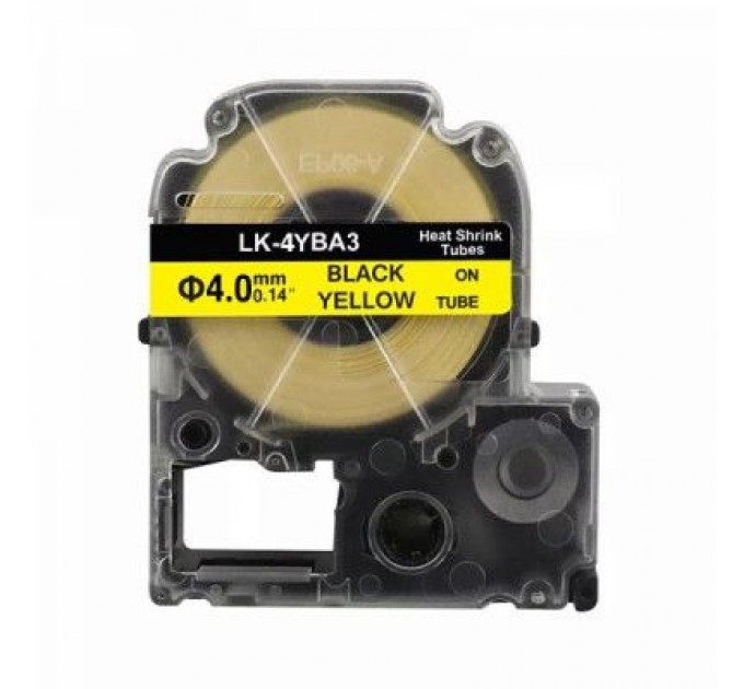 UKRMARK Стрічка для принтера етикеток UKRMARK трубка термозбіжна сумісна з LK4YBA3, 4мм х 2,5м, black on yellow (900406)