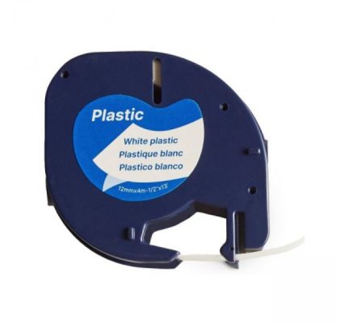 UKRMARK Стрічка для принтера етикеток UKRMARK RRL-D-91201-BK/WT, сумісна з DYMO 91201/S0721610, для серії LT. 12мм х 4м. black on white (900669)