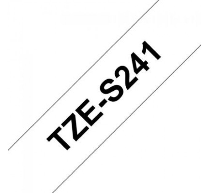 UKRMARK Стрічка для принтера етикеток UKRMARK B-S-T241P-BK/WT, сумісна з TZES241, 18мм х 8м. black on white (900607)