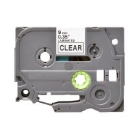 Стрічка для принтера етикеток UKRMARK B-T121P-BK/CL, сумісна з TZE121 ламінована, 9мм х 8м. black on transparent (900598)