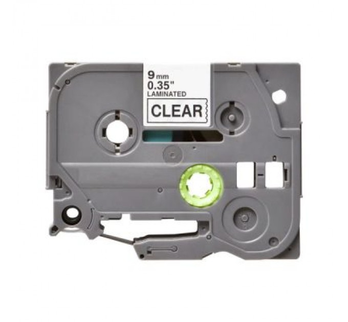 UKRMARK Стрічка для принтера етикеток UKRMARK B-T121P-BK/CL, сумісна з TZE121 ламінована, 9мм х 8м. black on transparent (900598)