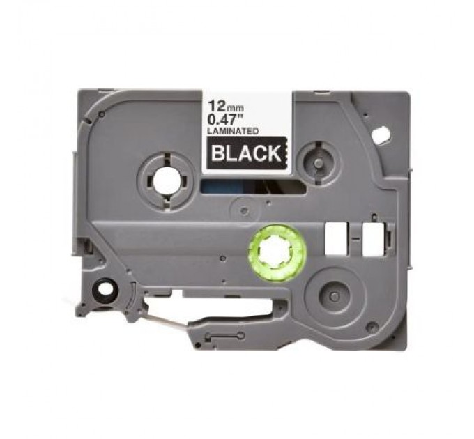 UKRMARK Стрічка для принтера етикеток UKRMARK B-T335P-WT/BK, сумісна з TZE335 ламінована, 12мм х 8м. white on black (900601)